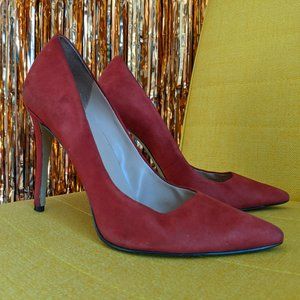 Red Suede Enzo Angiolini Stilettos Pumps heels